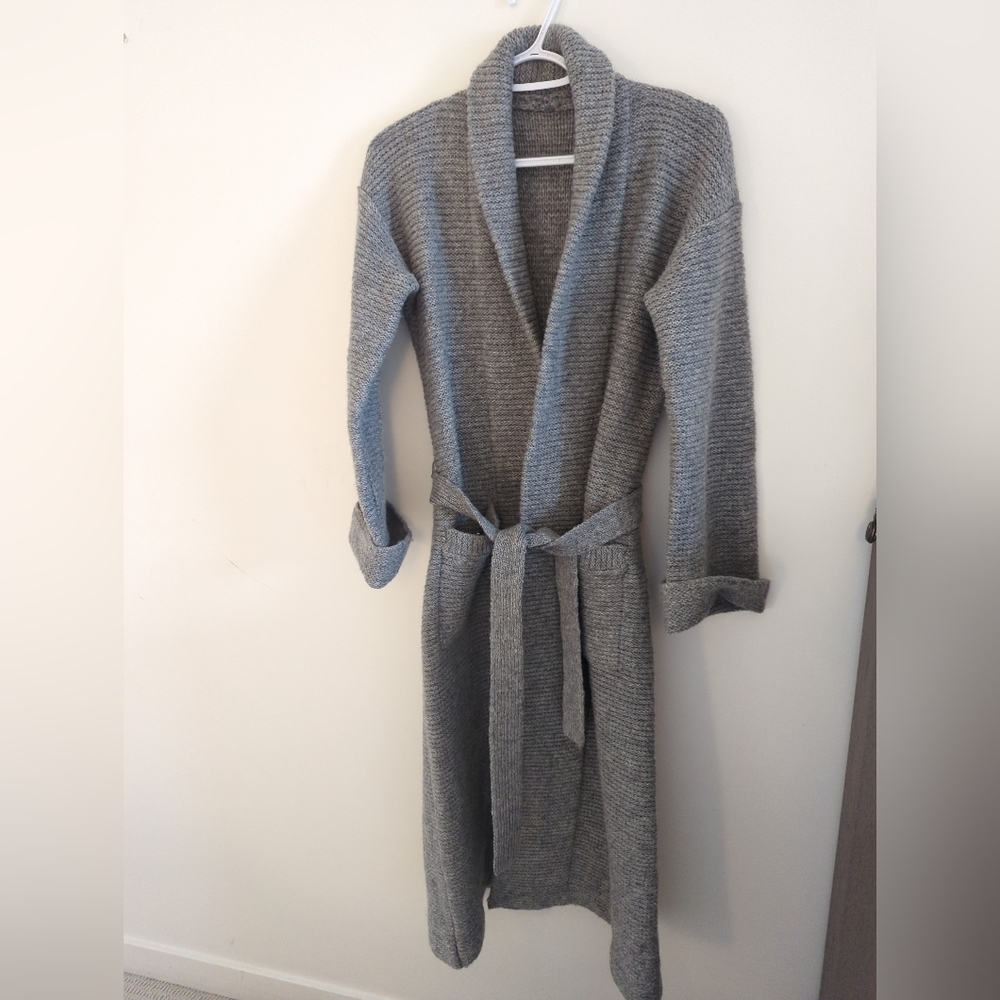 Wool duster cardigan coat